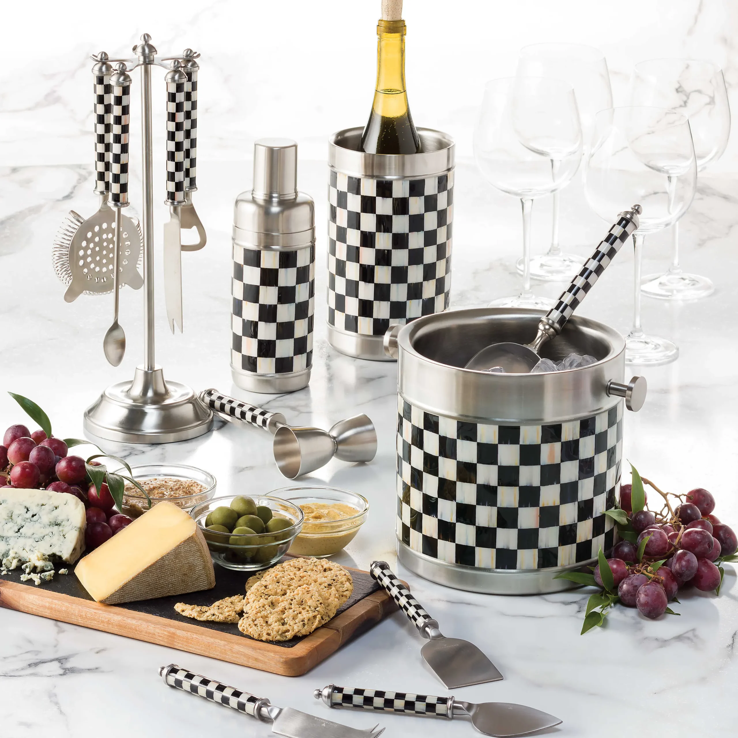 MacKenzie-Childs Drinkware|Bar Entertaining<Courtly Check 3260 Ice Bucket