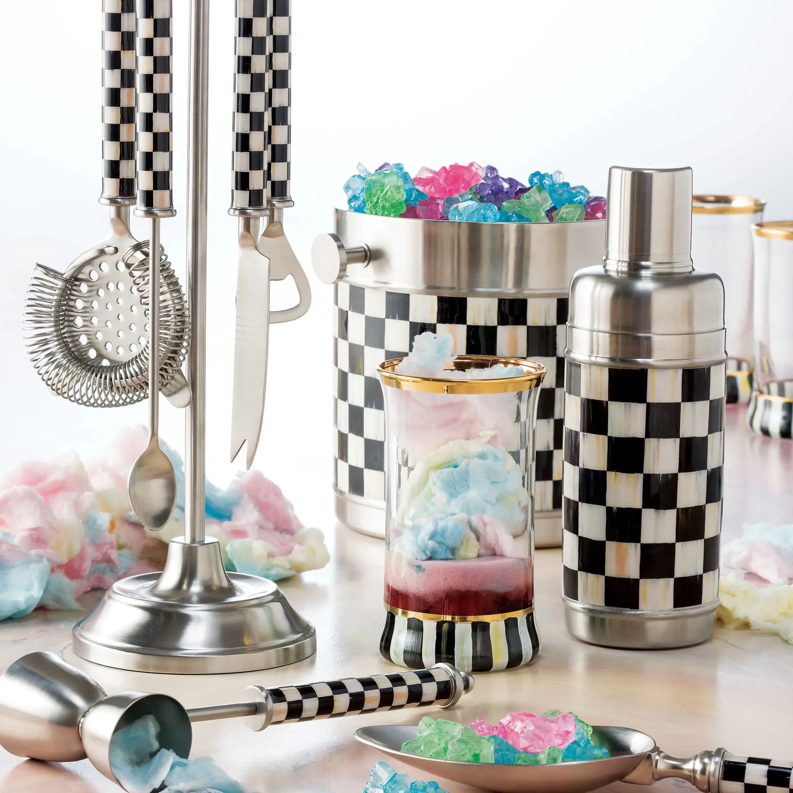 MacKenzie-Childs Drinkware|Bar Entertaining<Courtly Check 3260 Ice Bucket