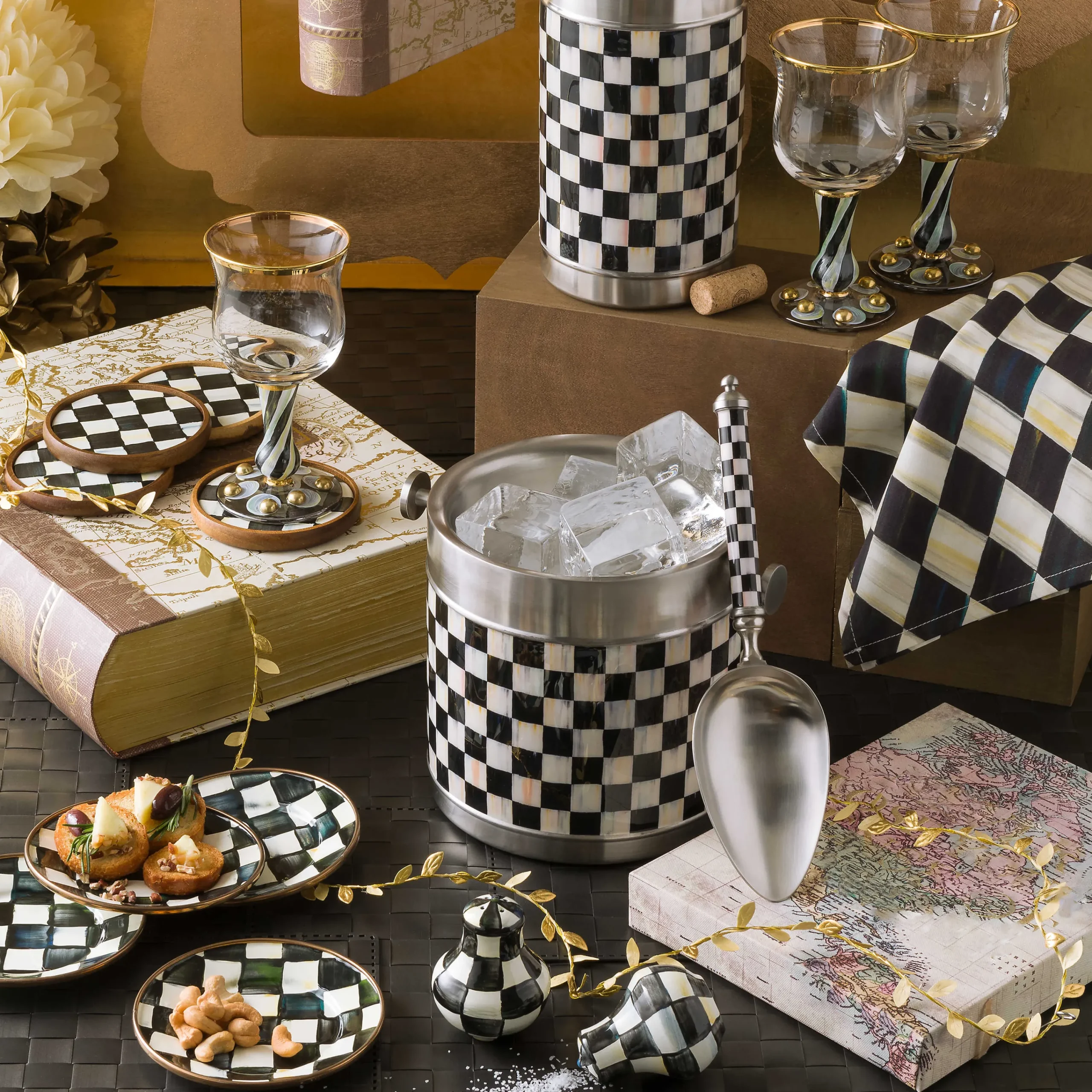 MacKenzie-Childs Drinkware|Bar Entertaining<Courtly Check 3260 Ice Bucket