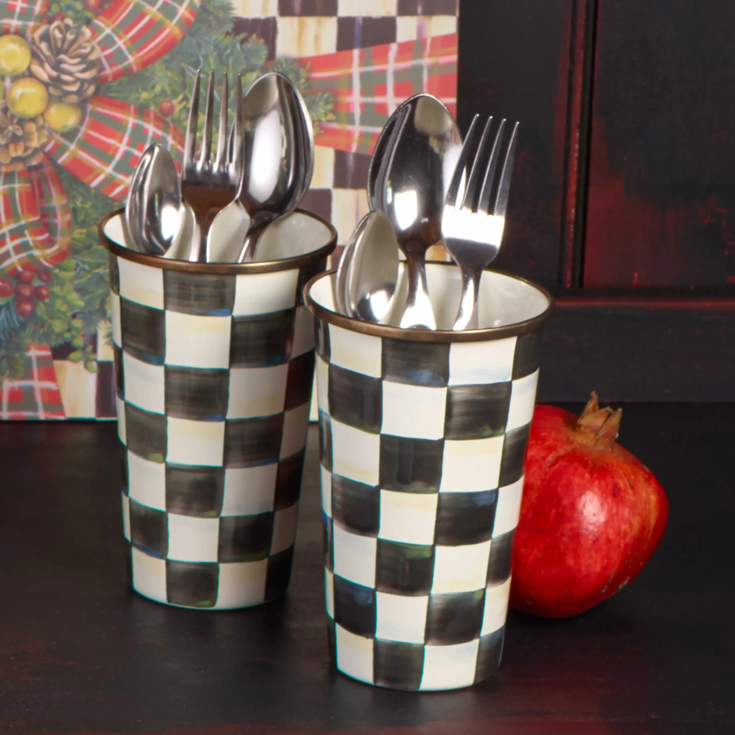 MacKenzie-Childs Drinkware|Bar Entertaining<Courtly Check 20 Ounce Tumbler