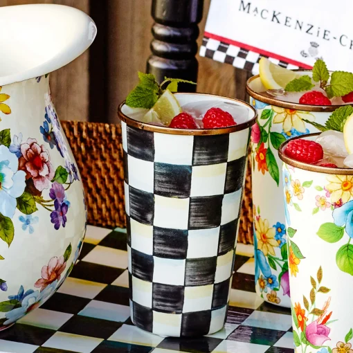 MacKenzie-Childs Drinkware|Bar Entertaining<Courtly Check 20 Ounce Tumbler