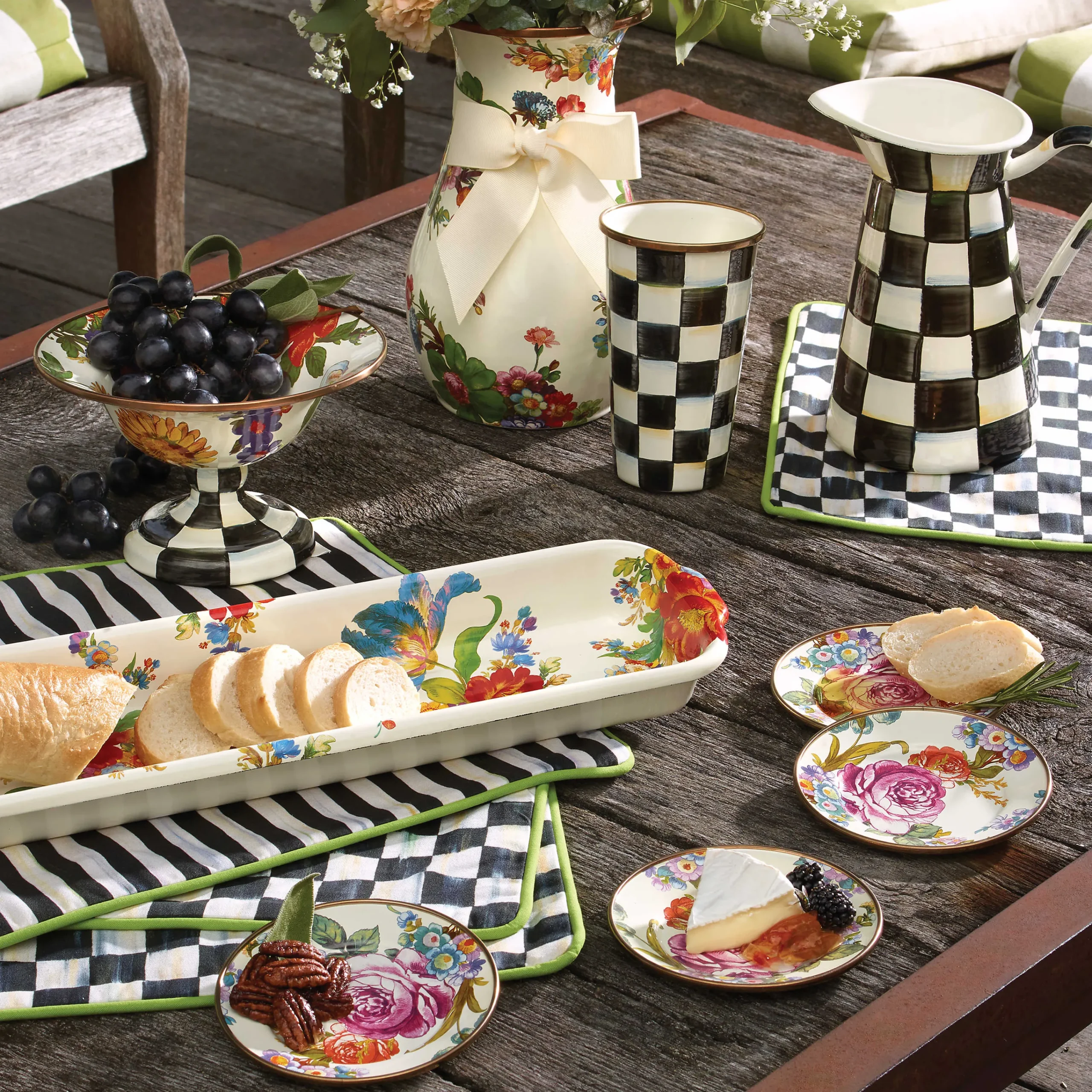 MacKenzie-Childs Drinkware|Bar Entertaining<Courtly Check 20 Ounce Tumbler