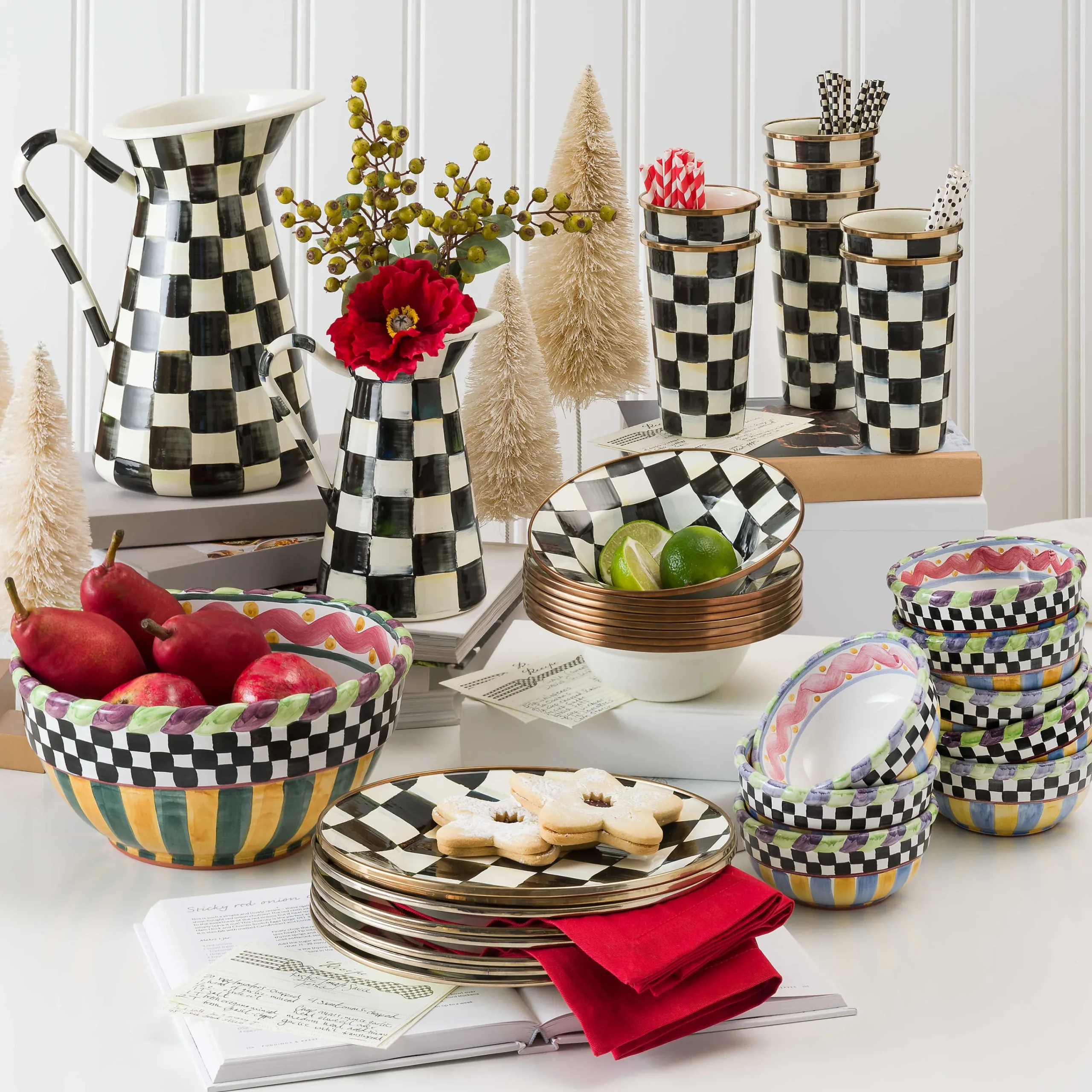 MacKenzie-Childs Drinkware|Bar Entertaining<Courtly Check 20 Ounce Tumbler