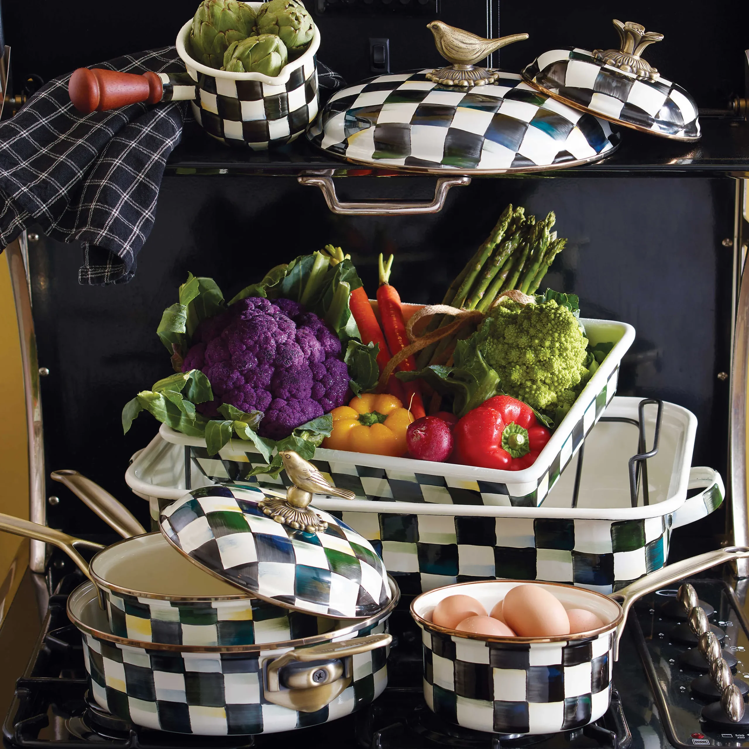MacKenzie-Childs Cookware & Bakeware<Courtly Check 1 Quart Saucepan