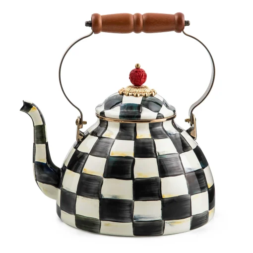 MacKenzie-Childs Tea Kettles<Courtly Check 3 Quart Tea Kettle