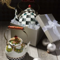 MacKenzie-Childs Tea Kettles<Courtly Check 3 Quart Tea Kettle