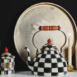 MacKenzie-Childs Tea Kettles<Courtly Check 3 Quart Tea Kettle
