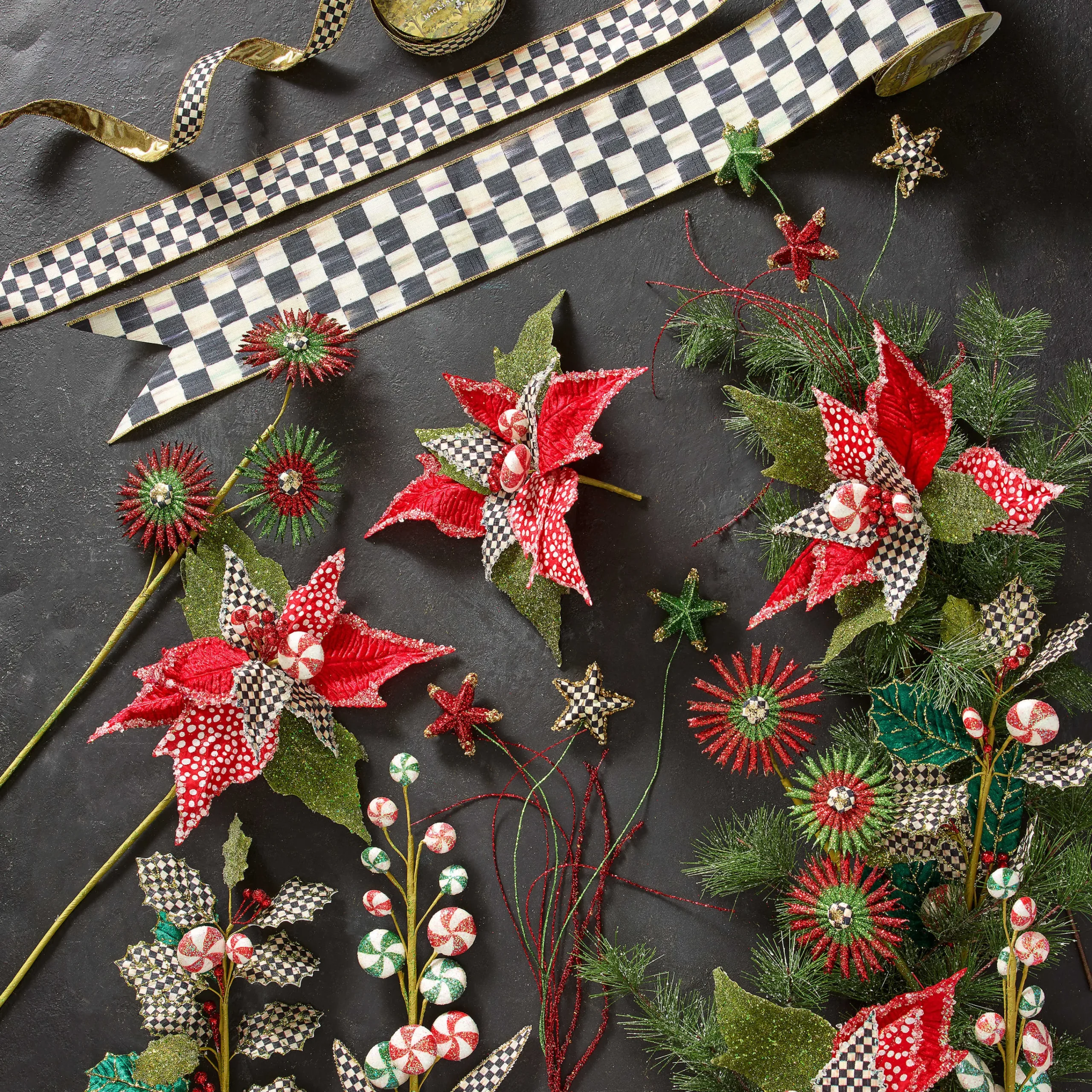 MacKenzie-Childs Holiday|Finishing Touches<Courtly Check 1 Ribbon