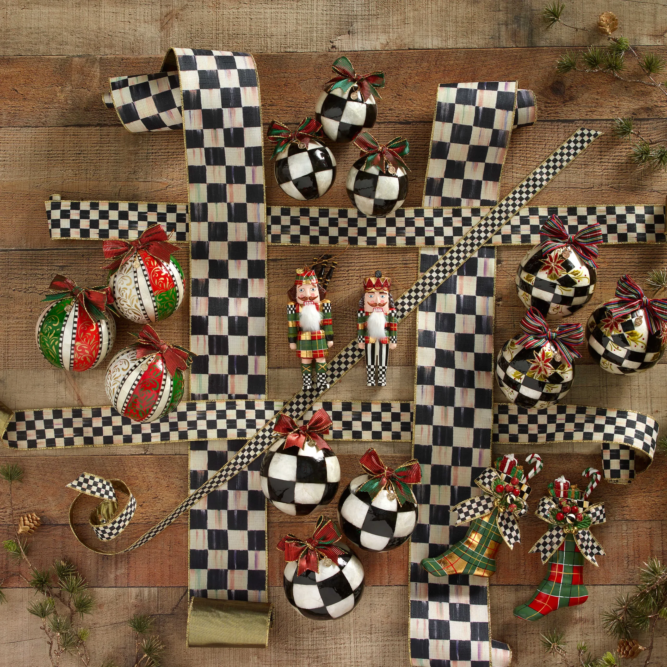 MacKenzie-Childs Holiday|Finishing Touches<Courtly Check 1 Ribbon