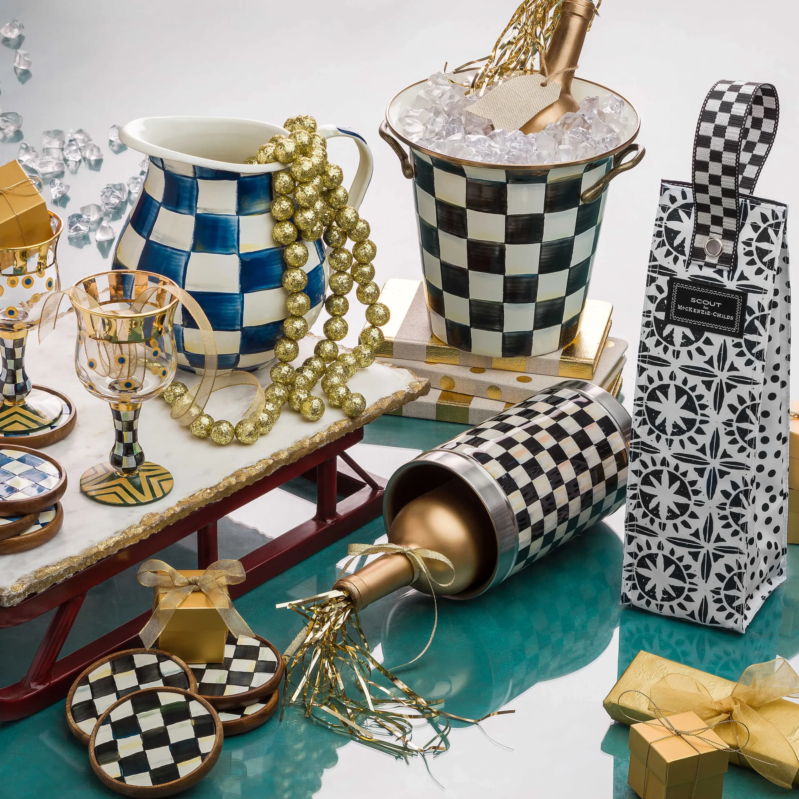 MacKenzie-Childs Drinkware|Bar Entertaining<Courtly Check 3260 Wine Cooler