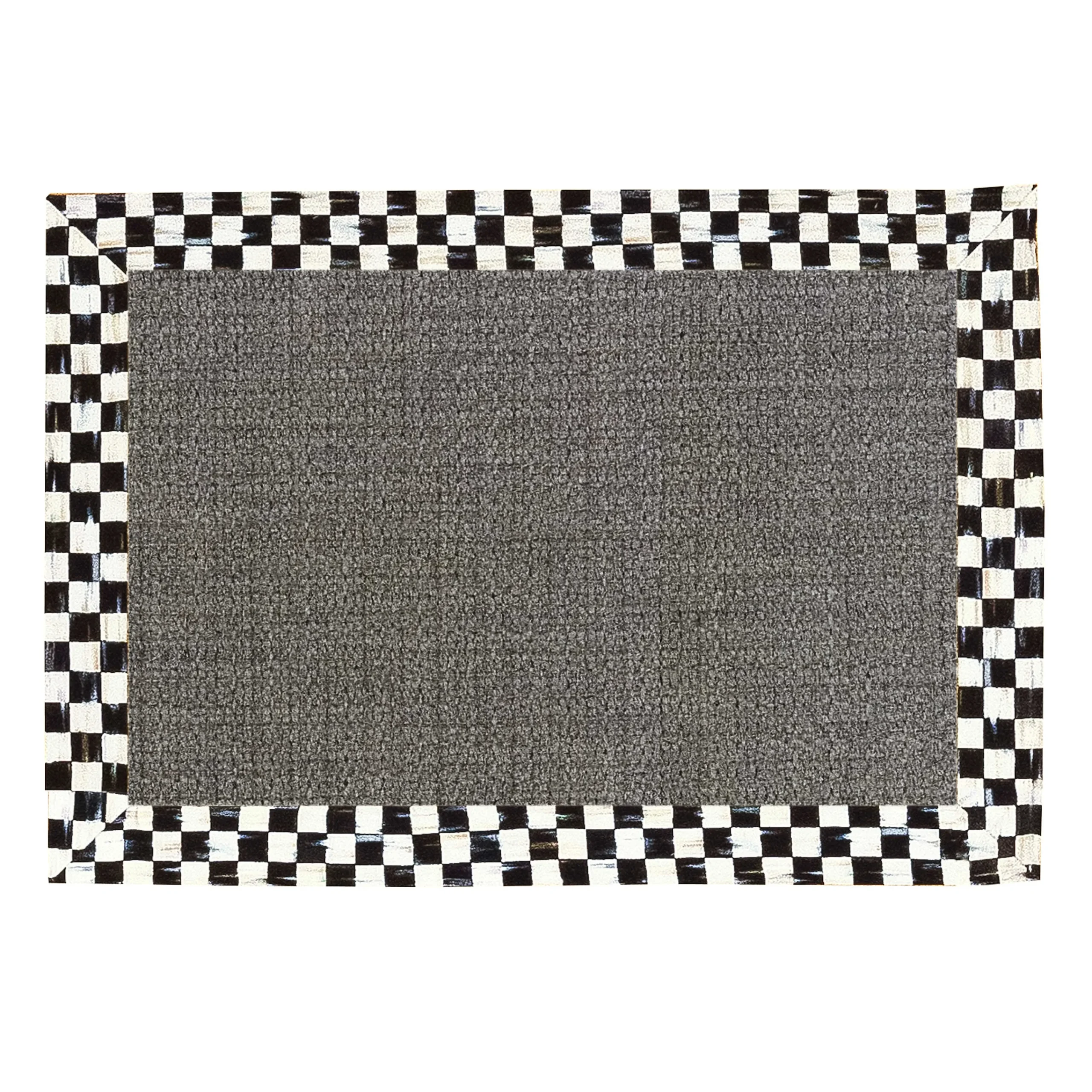 MacKenzie-Childs Rugs<Courtly Check 2' x 3' Grey Sisal Rug