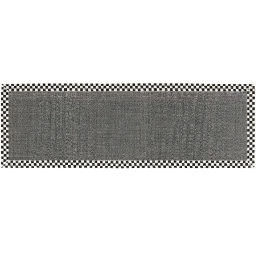 MacKenzie-Childs Rugs<Courtly Check 2'6 x 9' Grey Sisal Runner Rug