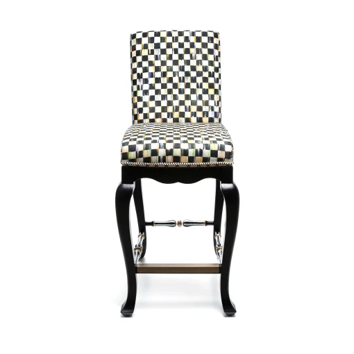 MacKenzie-Childs Dining Room & Kitchen<Courtly Check Black Counter Stool with Back