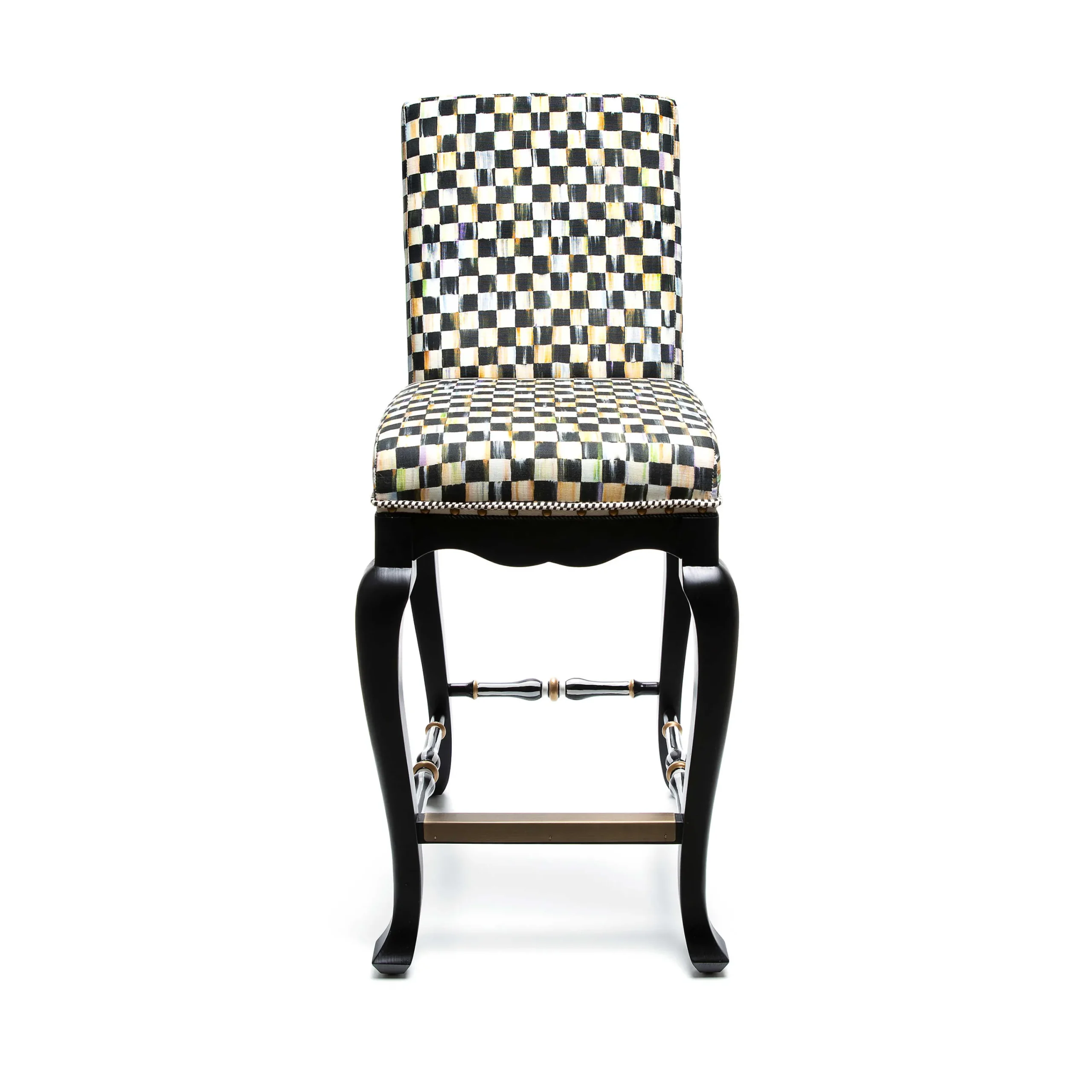 MacKenzie-Childs Dining Room & Kitchen<Courtly Check Black Counter Stool with Back