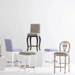 MacKenzie-Childs Dining Room & Kitchen<Courtly Check Black Counter Stool with Back