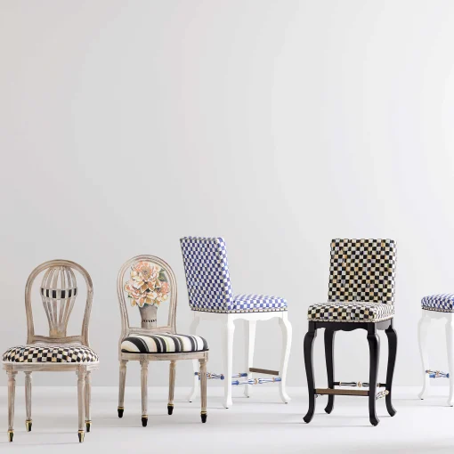 MacKenzie-Childs Dining Room & Kitchen<Courtly Check Black Counter Stool with Back