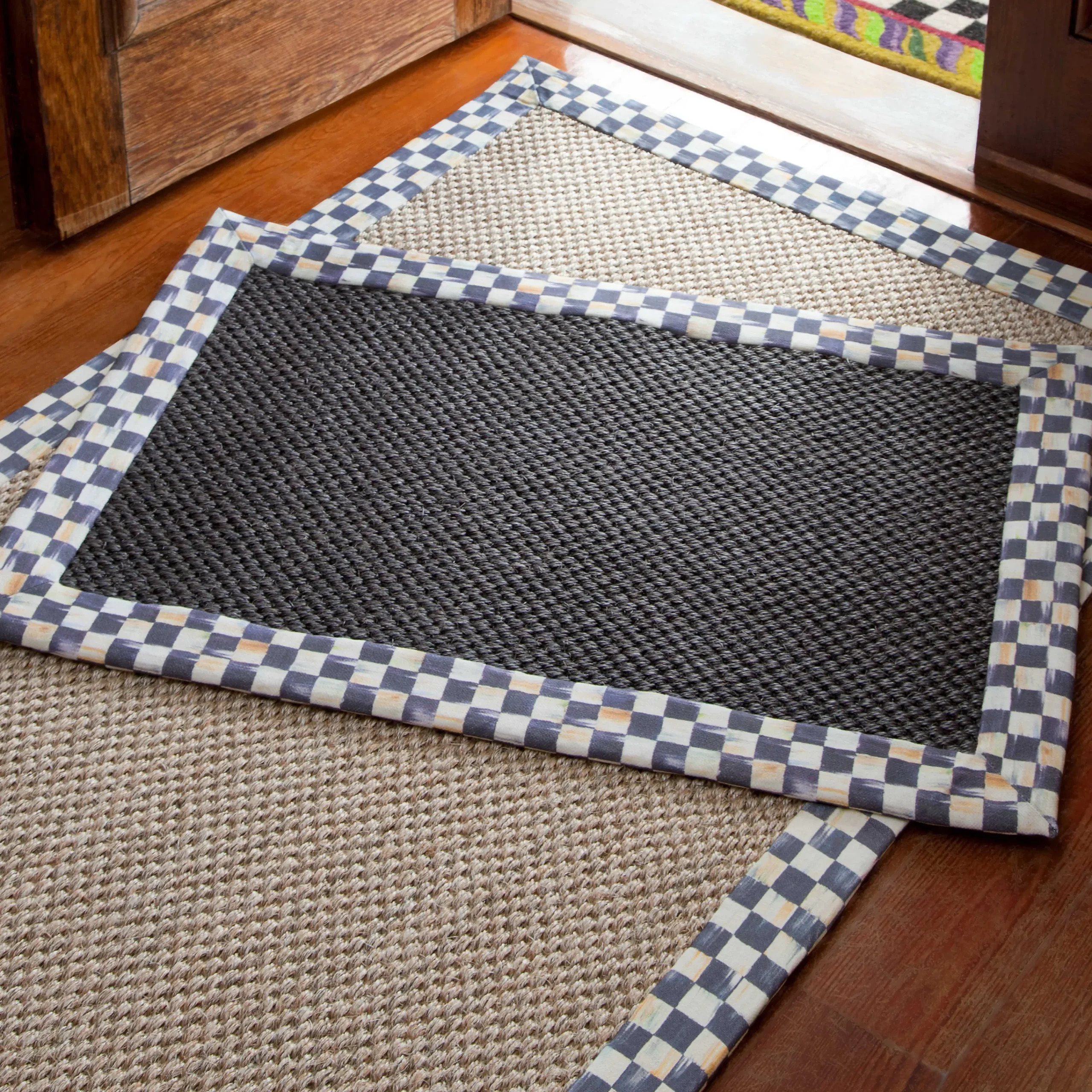 MacKenzie-Childs Rugs<Courtly Check Black Sisal 2' x 3' Rug