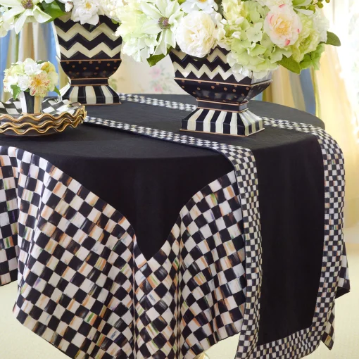 MacKenzie-Childs Kitchen & Table Linens<Courtly Check Black Table Runner