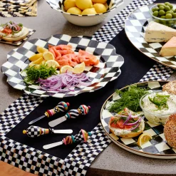 MacKenzie-Childs Kitchen & Table Linens<Courtly Check Black Table Runner