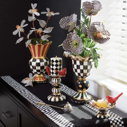 MacKenzie-Childs Kitchen & Table Linens<Courtly Check Black Table Runner