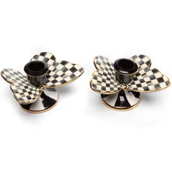 MacKenzie-Childs Spring|Candles & Fragrances<Courtly Check Butterfly Candle Holders, Set of 2