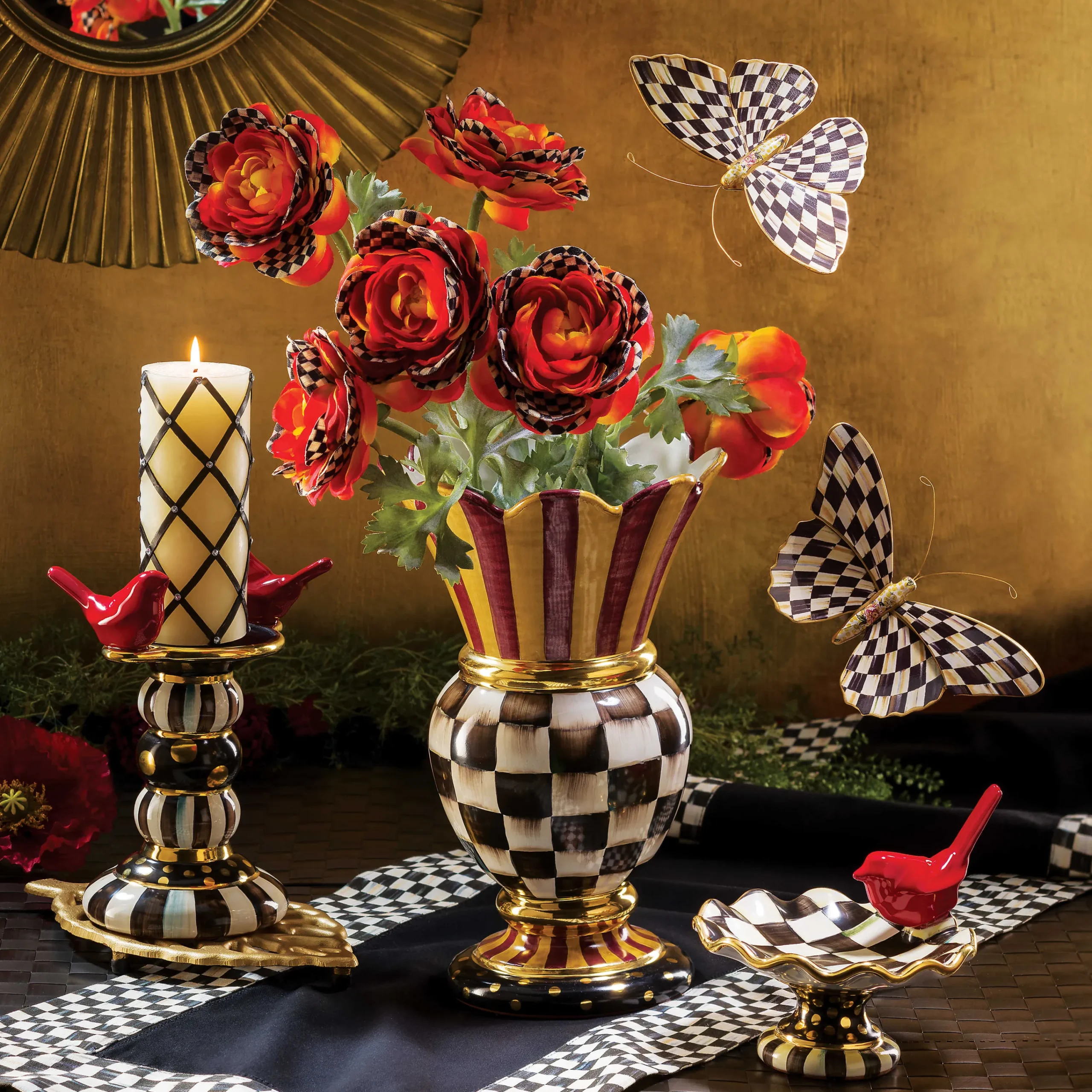 MacKenzie-Childs Room Accents<Courtly Check Butterfly Duo Wall Decor