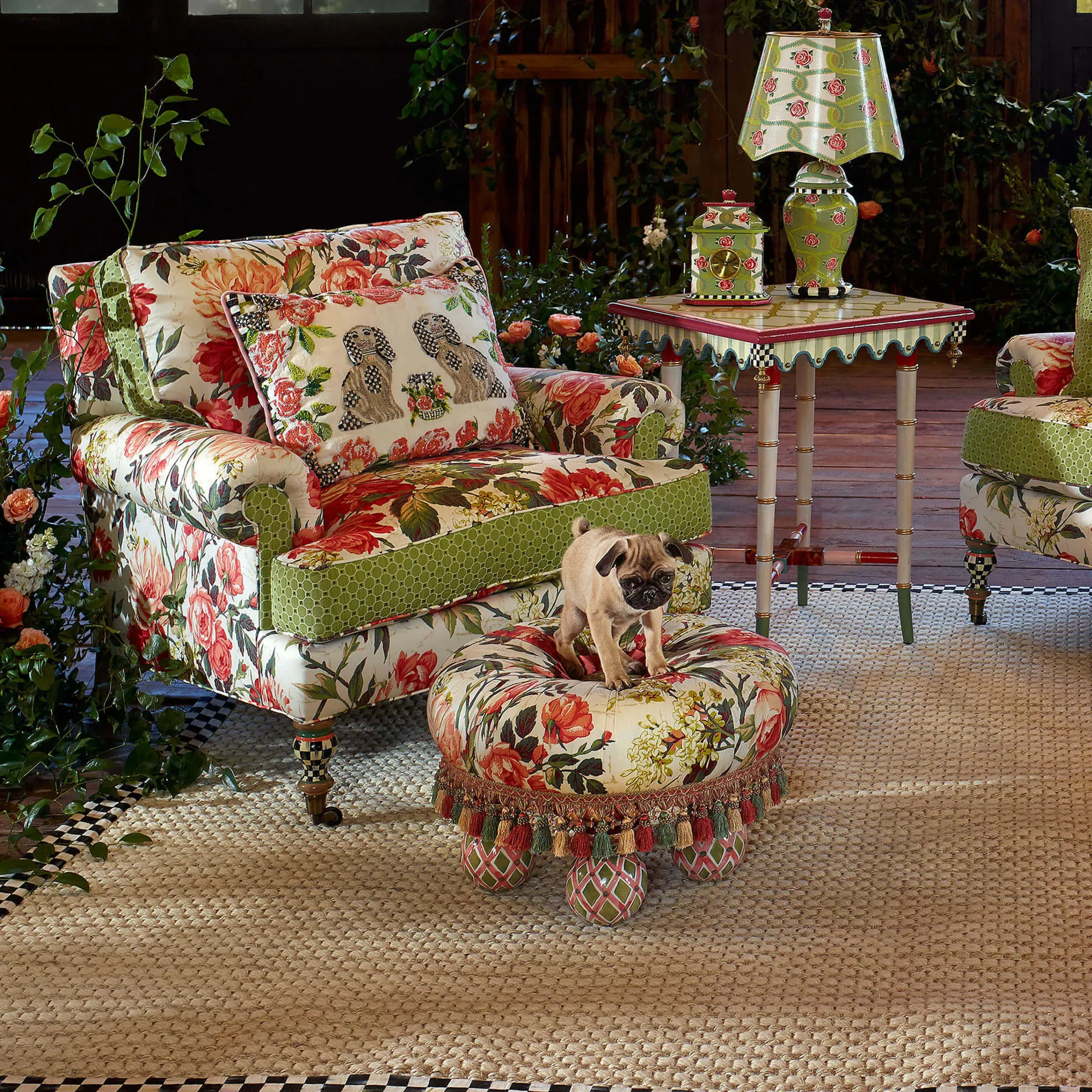 MacKenzie-Childs Rugs<Courtly Check Cable Wool Sisal 8' x 10' Rug