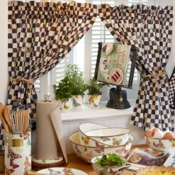 MacKenzie-Childs Room Accents<Courtly Check Cafe Curtains, Set of 2
