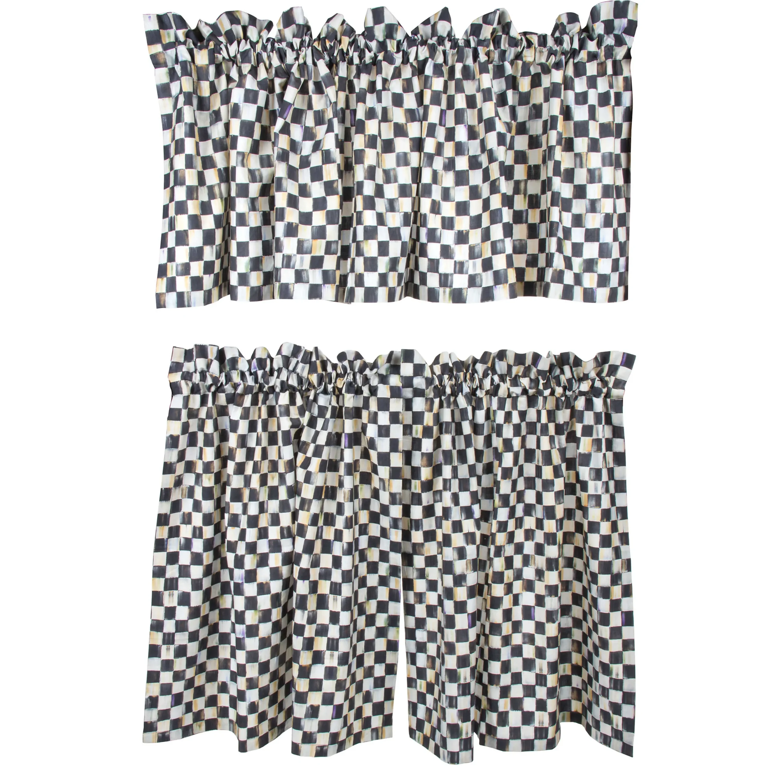 MacKenzie-Childs Room Accents<Courtly Check Cafe Curtains, Set of 2