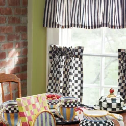 MacKenzie-Childs Room Accents<Courtly Check Cafe Curtains, Set of 2