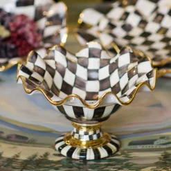 MacKenzie-Childs Serveware<Courtly Check Ceramic Compote