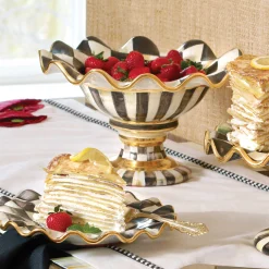 MacKenzie-Childs Serveware<Courtly Check Ceramic Compote