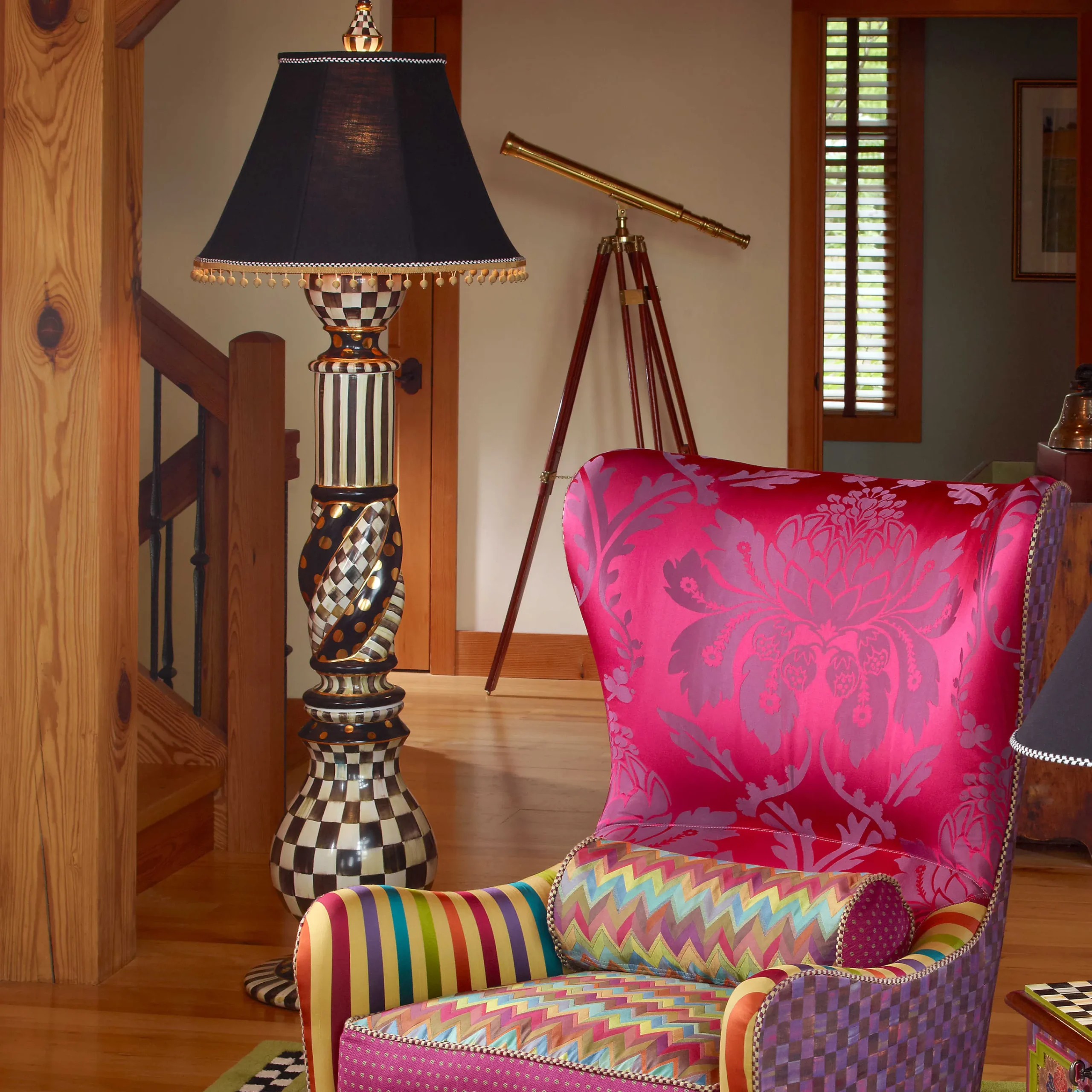 MacKenzie-Childs Lighting<Courtly Check Ceramic Floor Lamp