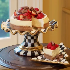 MacKenzie-Childs Serveware<Courtly Check Ceramic Fluted Cake Stand
