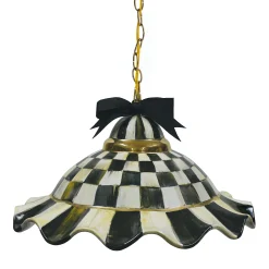 MacKenzie-Childs Lighting<Courtly Check Ceramic Fluted Hanging Lamp