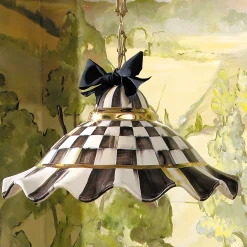 MacKenzie-Childs Lighting<Courtly Check Ceramic Fluted Hanging Lamp