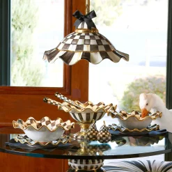 MacKenzie-Childs Lighting<Courtly Check Ceramic Fluted Hanging Lamp