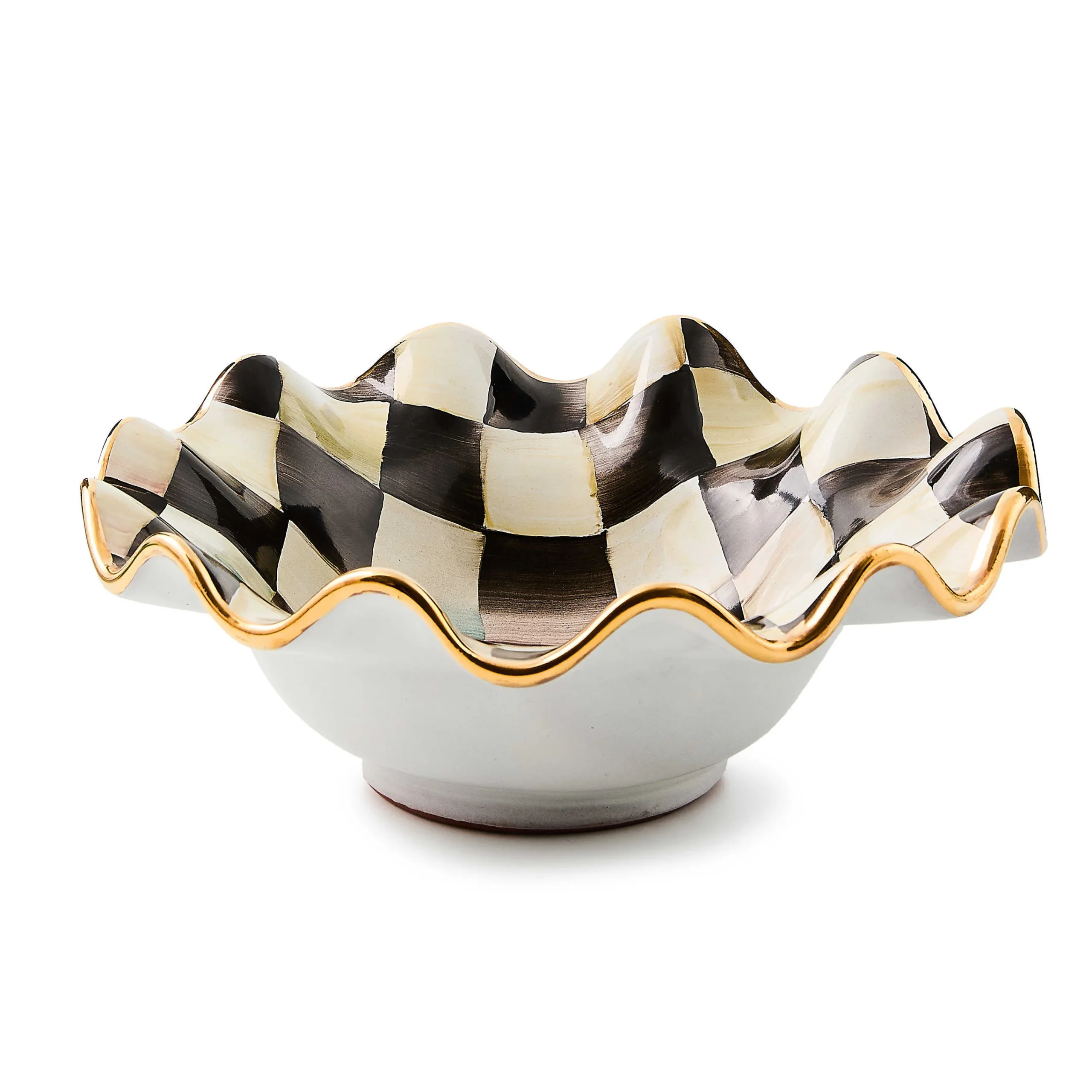 MacKenzie-Childs Dinnerware & Flatware<Courtly Check Ceramic Fluted Breakfast Bowl
