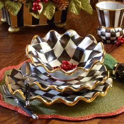 MacKenzie-Childs Dinnerware & Flatware<Courtly Check Ceramic Fluted Breakfast Bowl