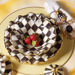 MacKenzie-Childs Dinnerware & Flatware<Courtly Check Ceramic Fluted Breakfast Bowl