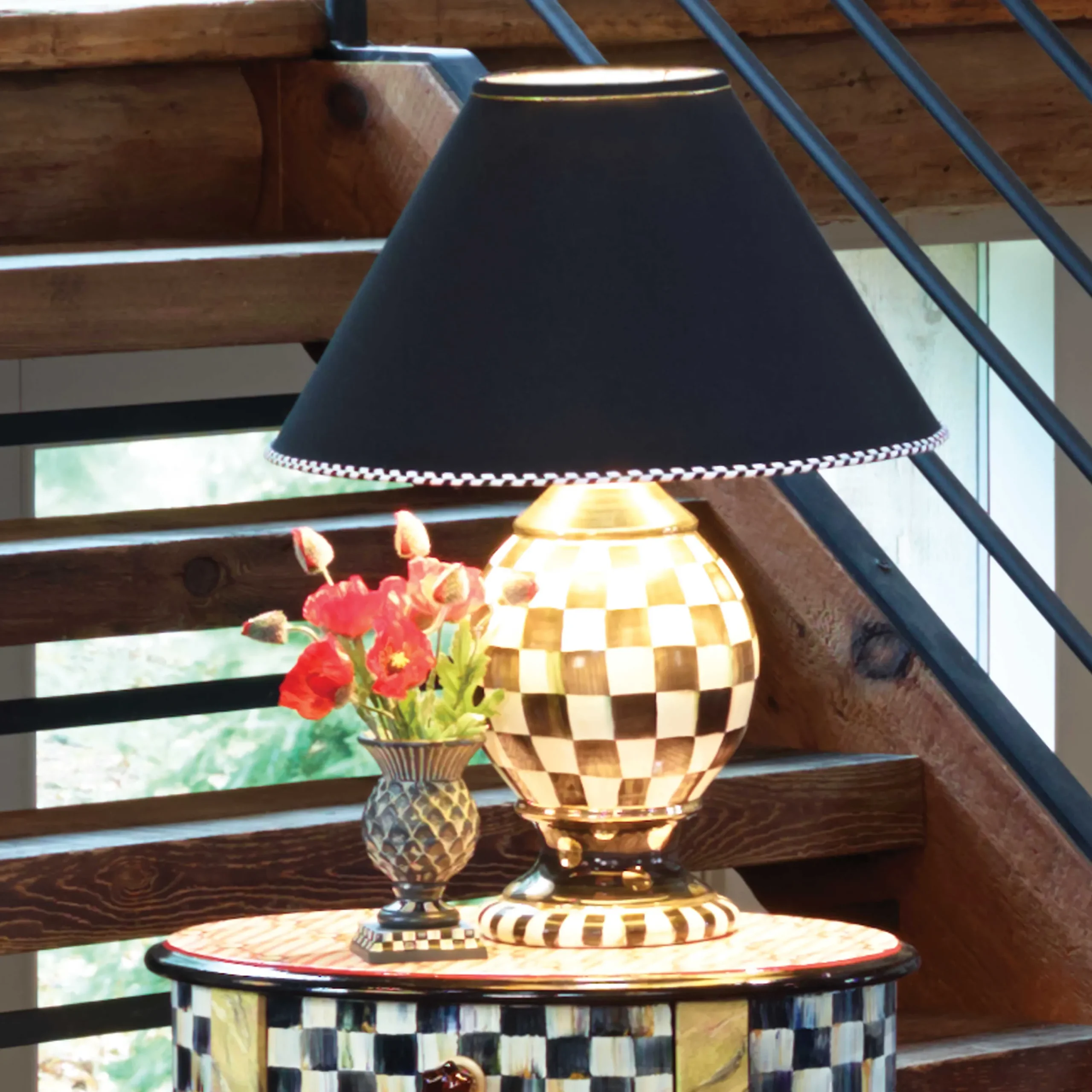 MacKenzie-Childs Room Accents|Lighting<Courtly Check Ceramic Globe Lamp