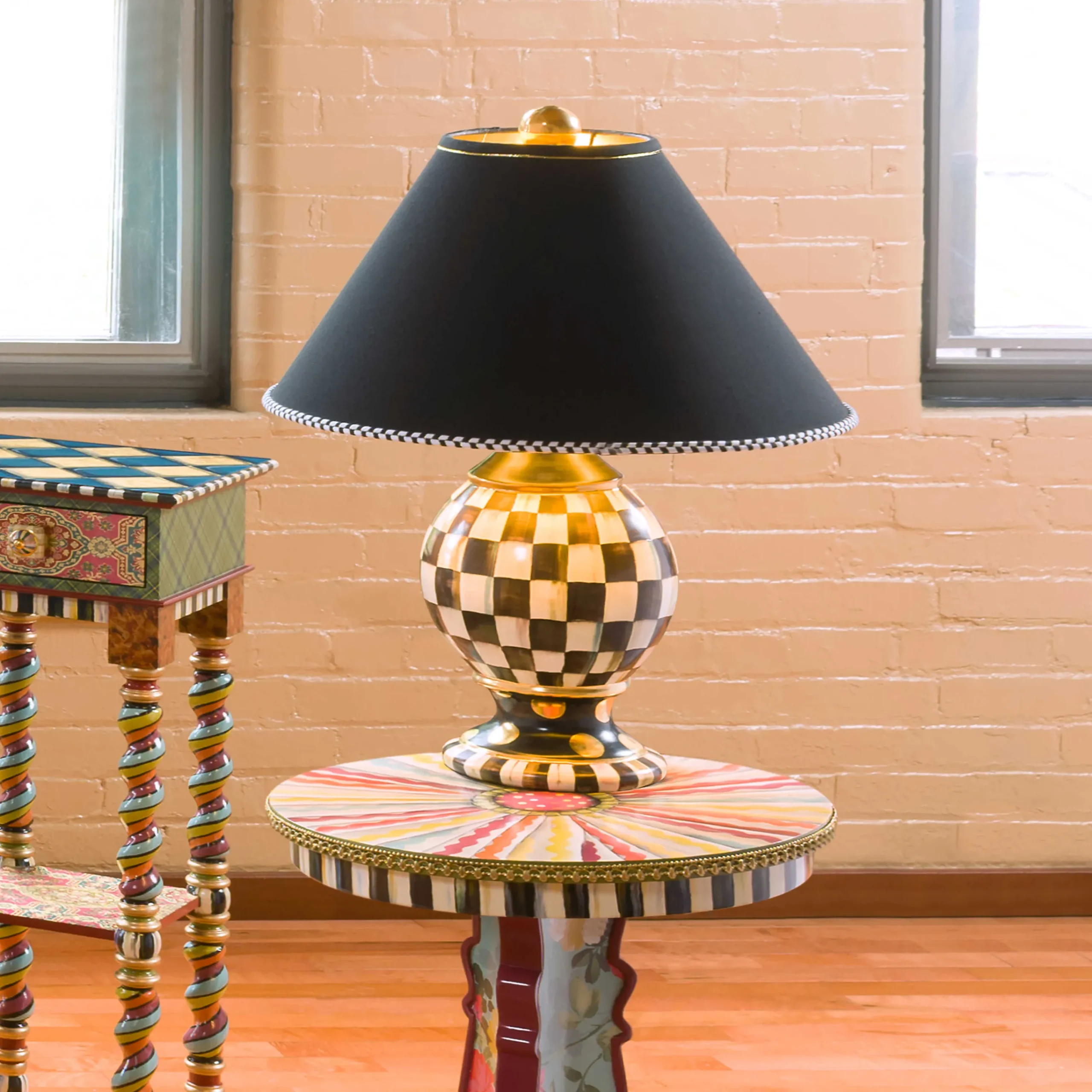 MacKenzie-Childs Room Accents|Lighting<Courtly Check Ceramic Globe Lamp