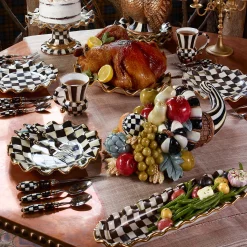 MacKenzie-Childs Serveware<Courtly Check Ceramic Hors d'Oeuvre Tray