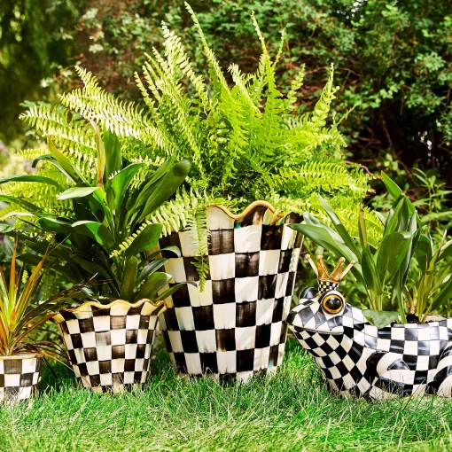 MacKenzie-Childs Outdoor<Courtly Check Ceramic Jumbo Garden Pot