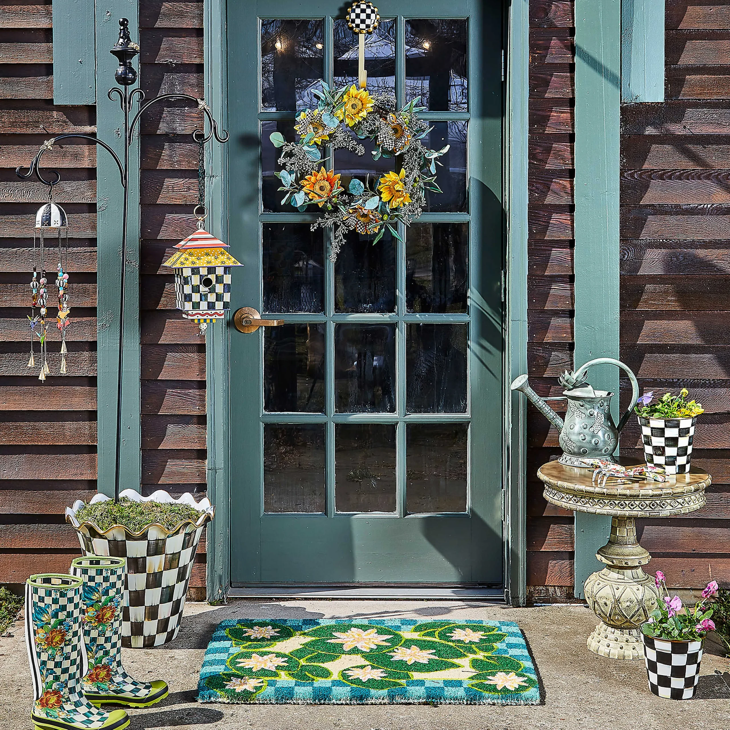 MacKenzie-Childs Outdoor<Courtly Check Ceramic Jumbo Garden Pot