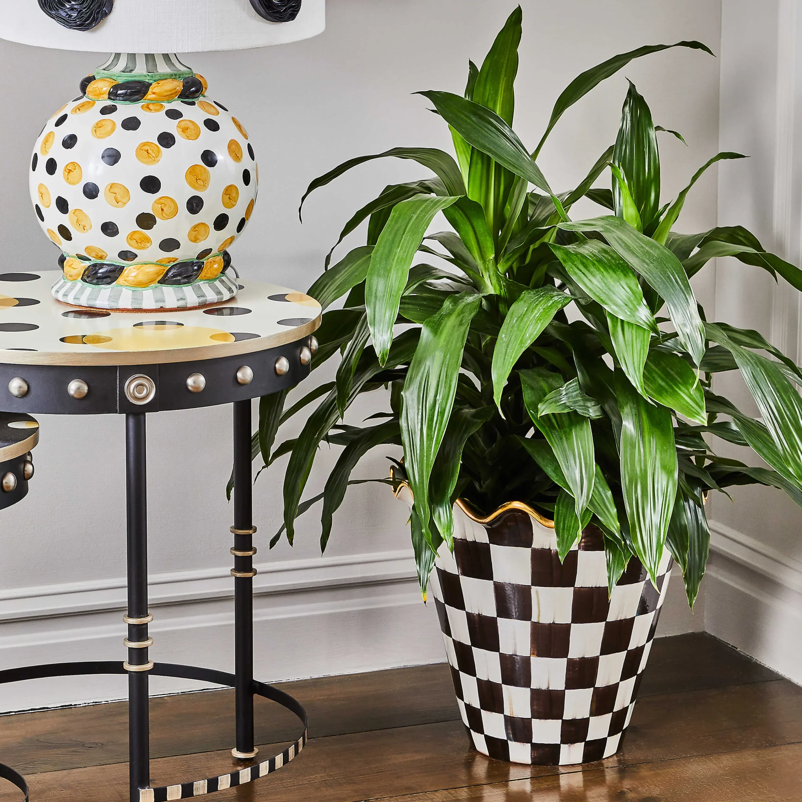 MacKenzie-Childs Outdoor<Courtly Check Ceramic Jumbo Garden Pot
