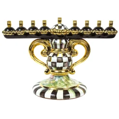 MacKenzie-Childs Holiday<Courtly Check Ceramic Menorah