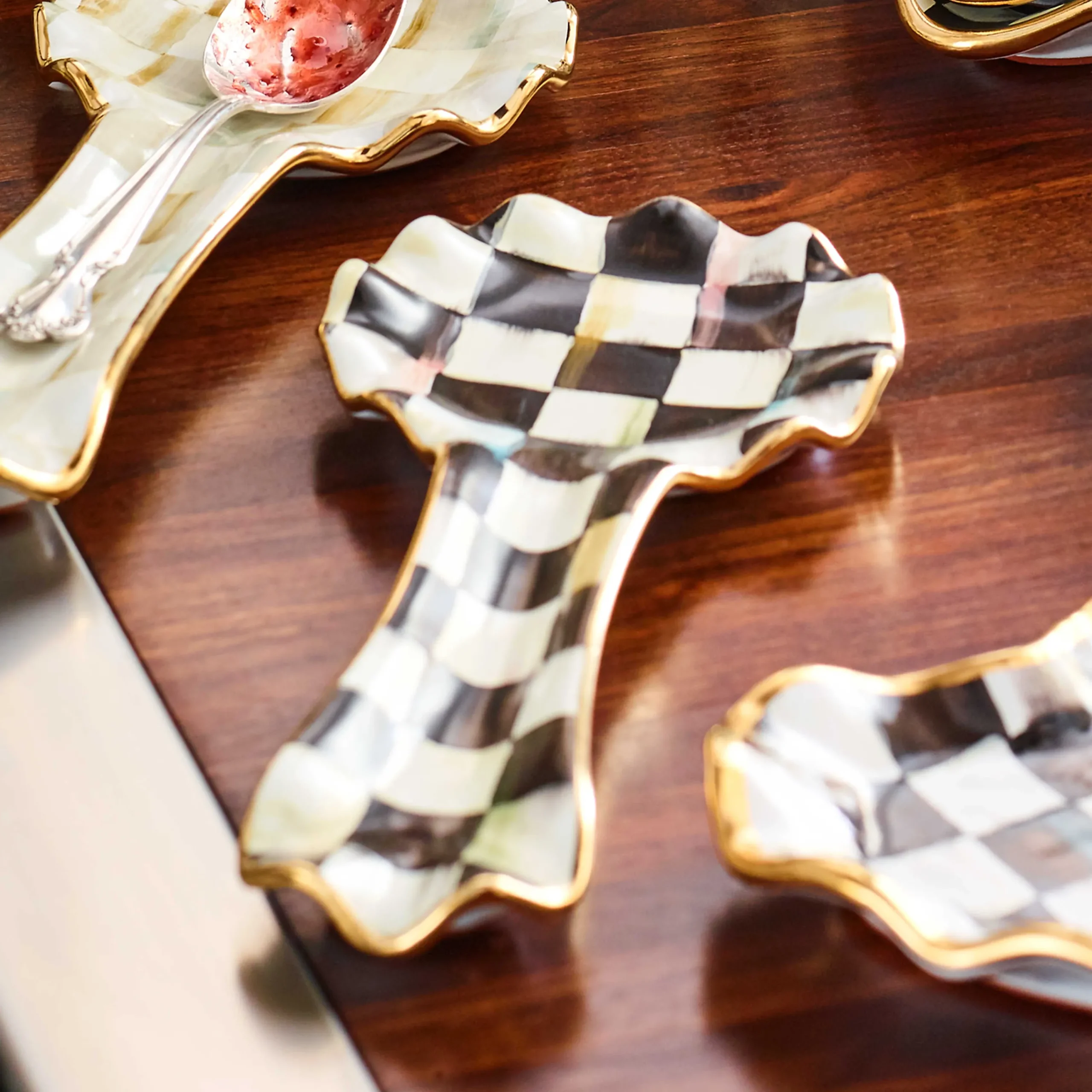 MacKenzie-Childs Kitchen Utensils & Tools<Courtly Check Ceramic Spoon Rest