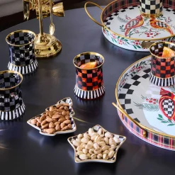 MacKenzie-Childs Holiday|Decor Sets<Courtly Check Ceramic Star  Tree Trinket Trays, Set of 2