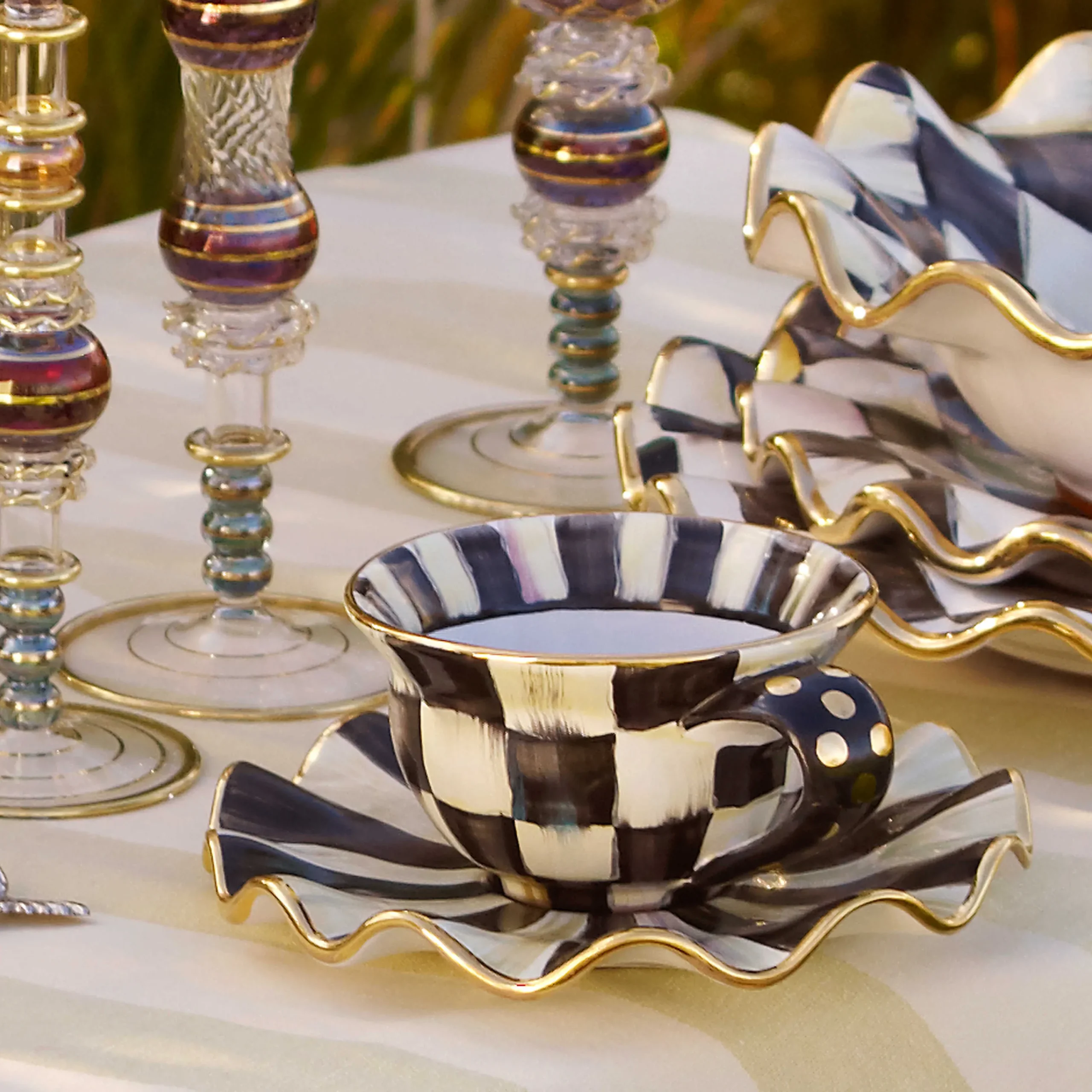 MacKenzie-Childs Dinnerware & Flatware<Courtly Check Ceramic Teacup